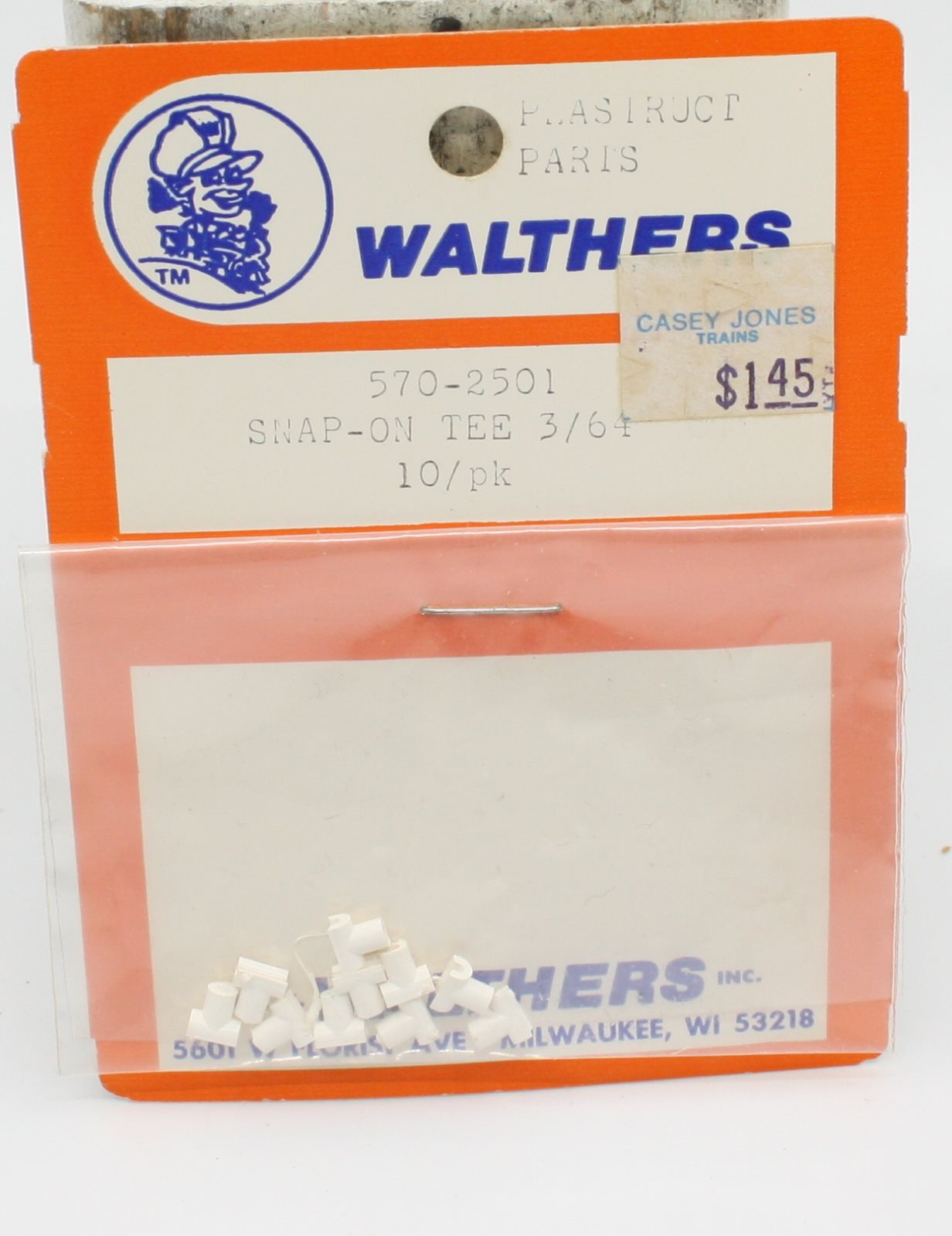 Walthers 570-2501 HO Snap-on 10 pk 3/64