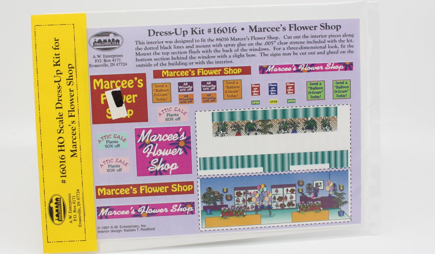 Smalltown USA 699-16016 HO Scale Dress-Up Kit for Marcee's Flower Shop