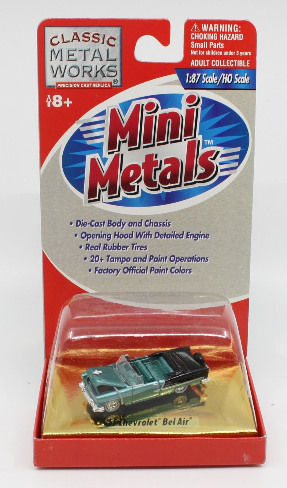 Classic Metal Works 30106 HO Mini Metals Green/Black 1955 Chevy Bel Air Car