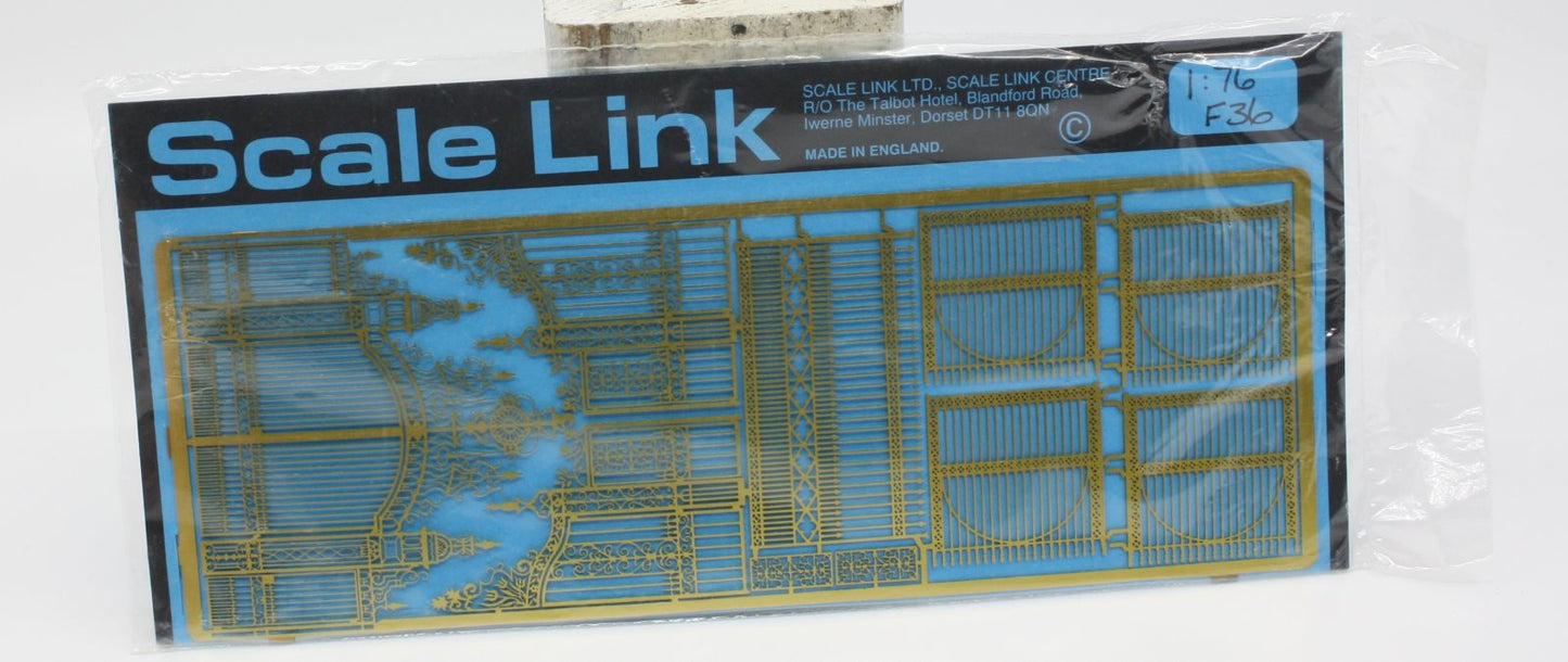 Scale Link F36 HO Ornamental Brass Fence & Gate