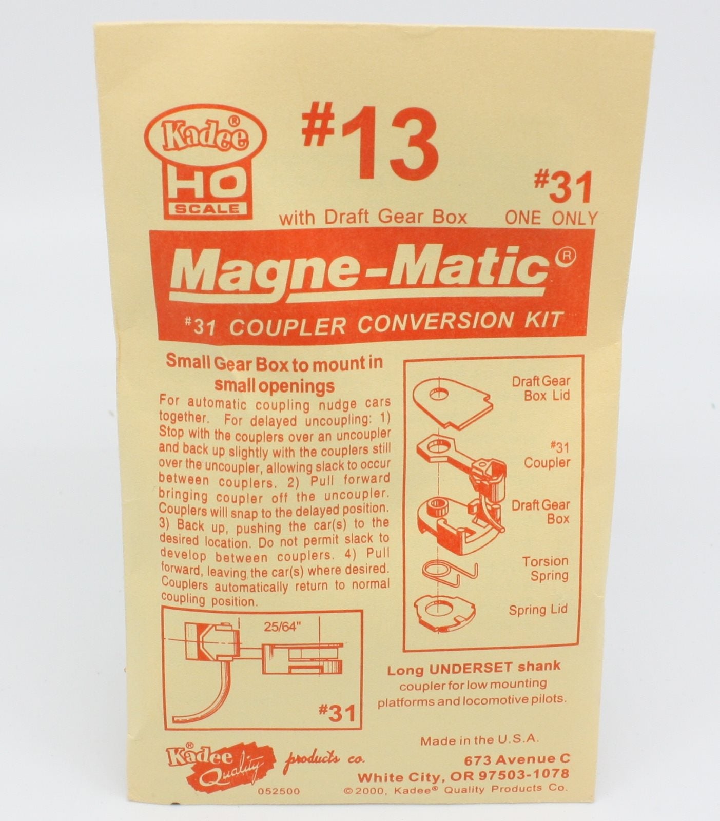 Kadee 13 HO #31 Magne-Matic Coupler Conversion Kit