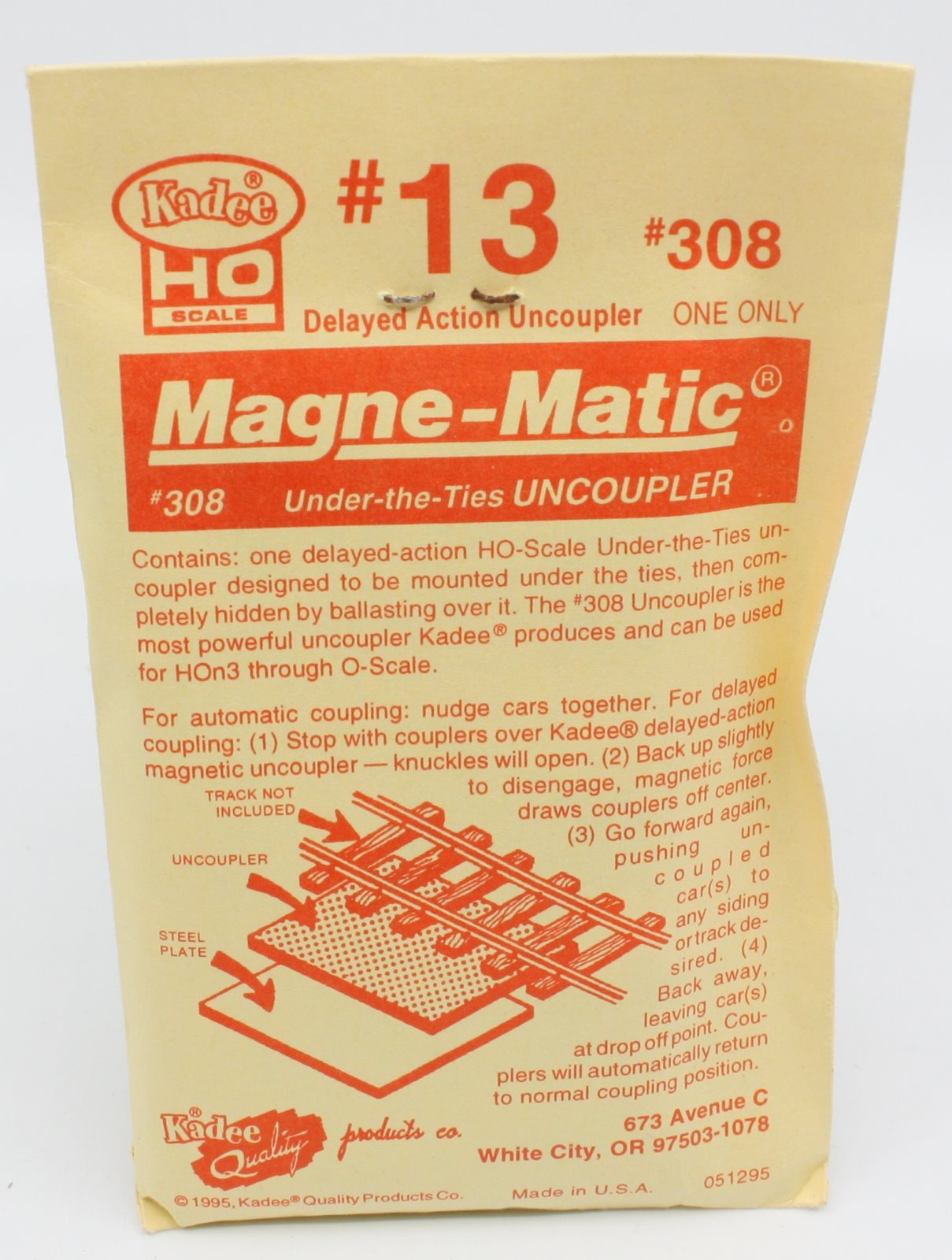 Kadee 13 HO # 308 Mange-Matic Under-the-Ties Uncoupler