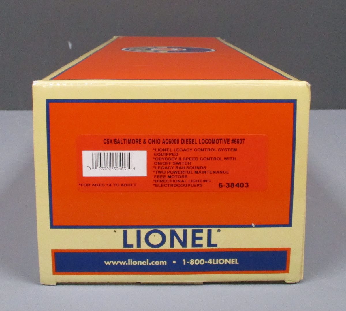 Lionel 6-38403 CSX Heritage Baltimore & Ohio AC6000 Diesel Locomotive #6607