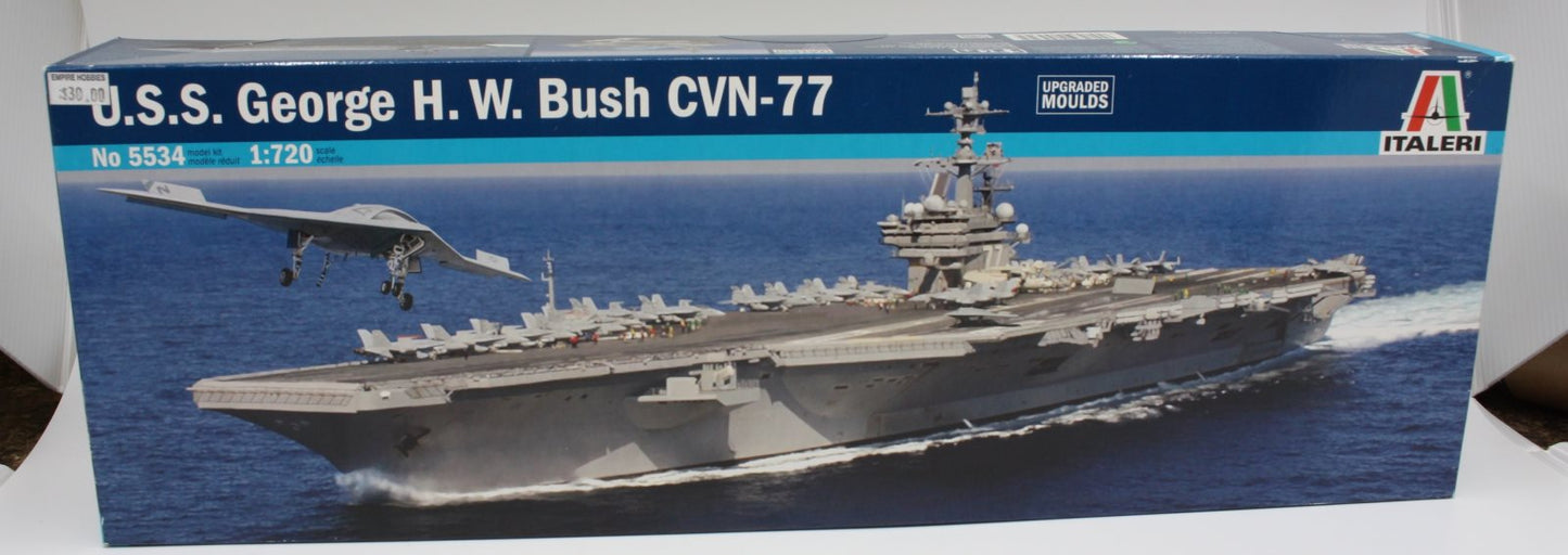 Italeri 5534 1:720 USS George H.W. Bush CVN77 Aircraft Carrier Ship Kit