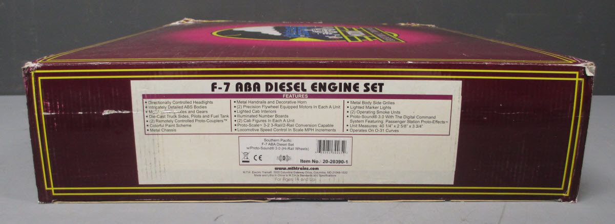 MTH 20-20390-1 O Southern Pacific F-7 ABA Diesel Set #352/354/543 w/PS3
