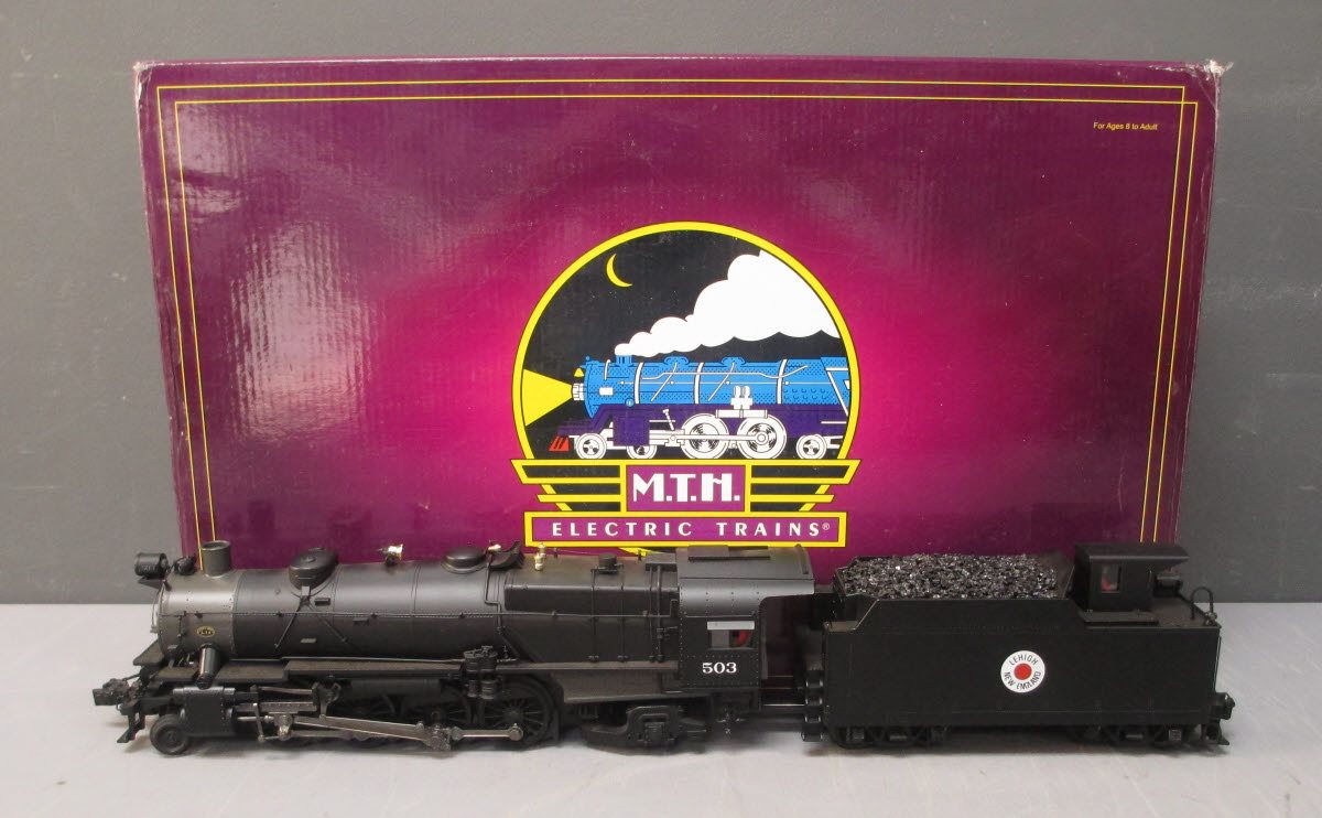 MTH 20-3199-1 O Lehigh & New England 2-8-2 L-1 Mikado Steam Loco & Tender w/PS2