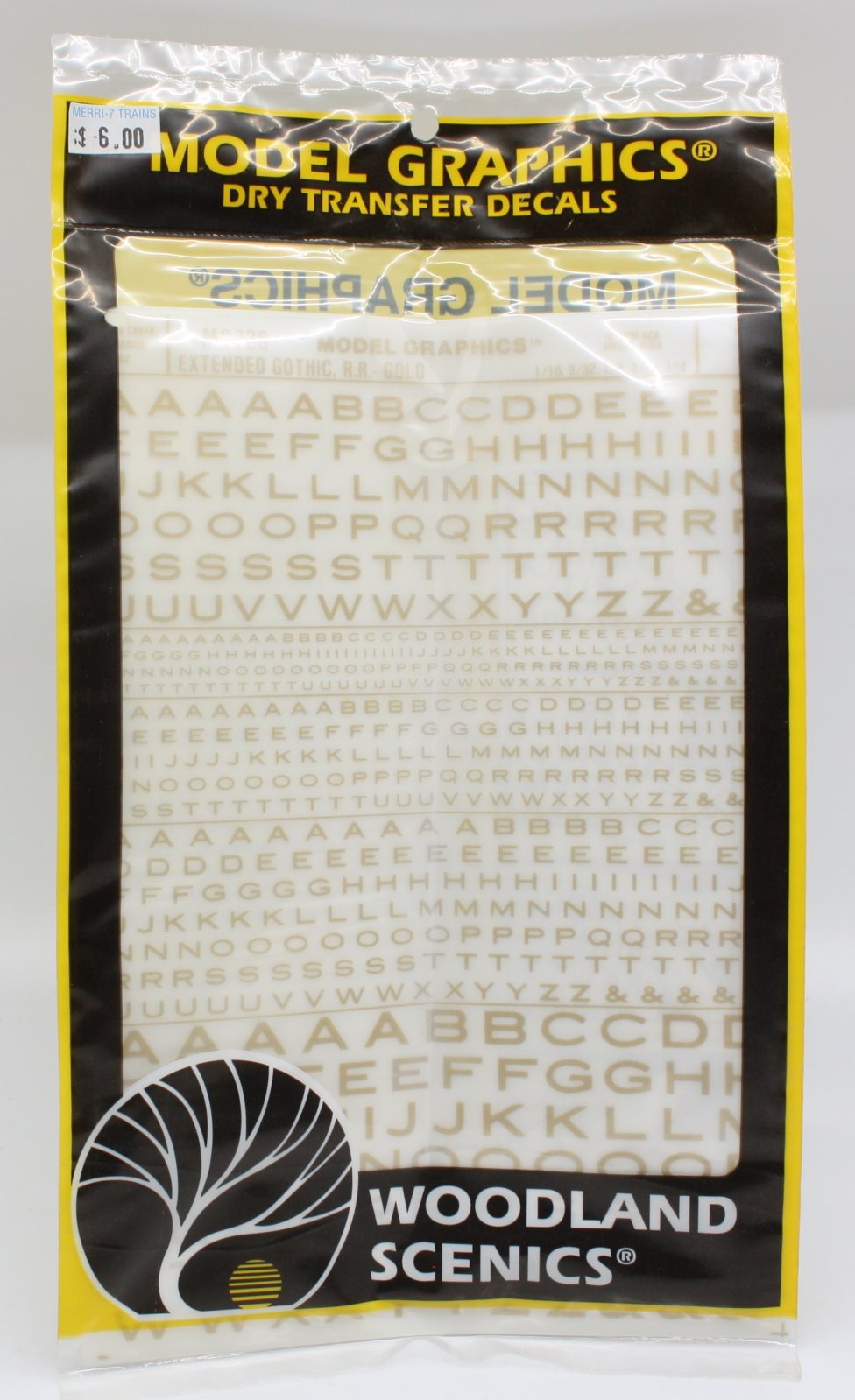 Woodland Scenics MG736 Extended Gothic R.R. Gold Dry Transfer Decals