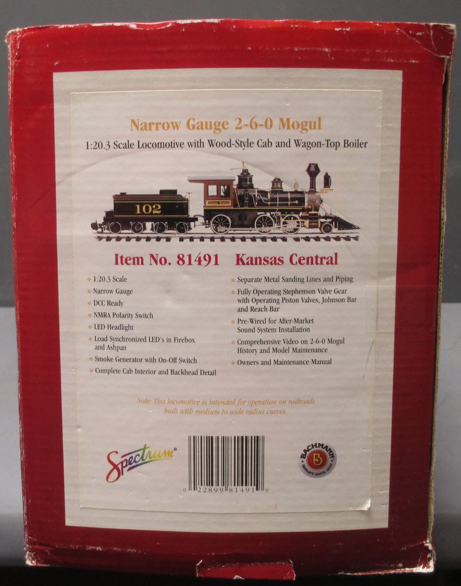 Bachmann 81491 Kansas Central 2-6-0 Mogul