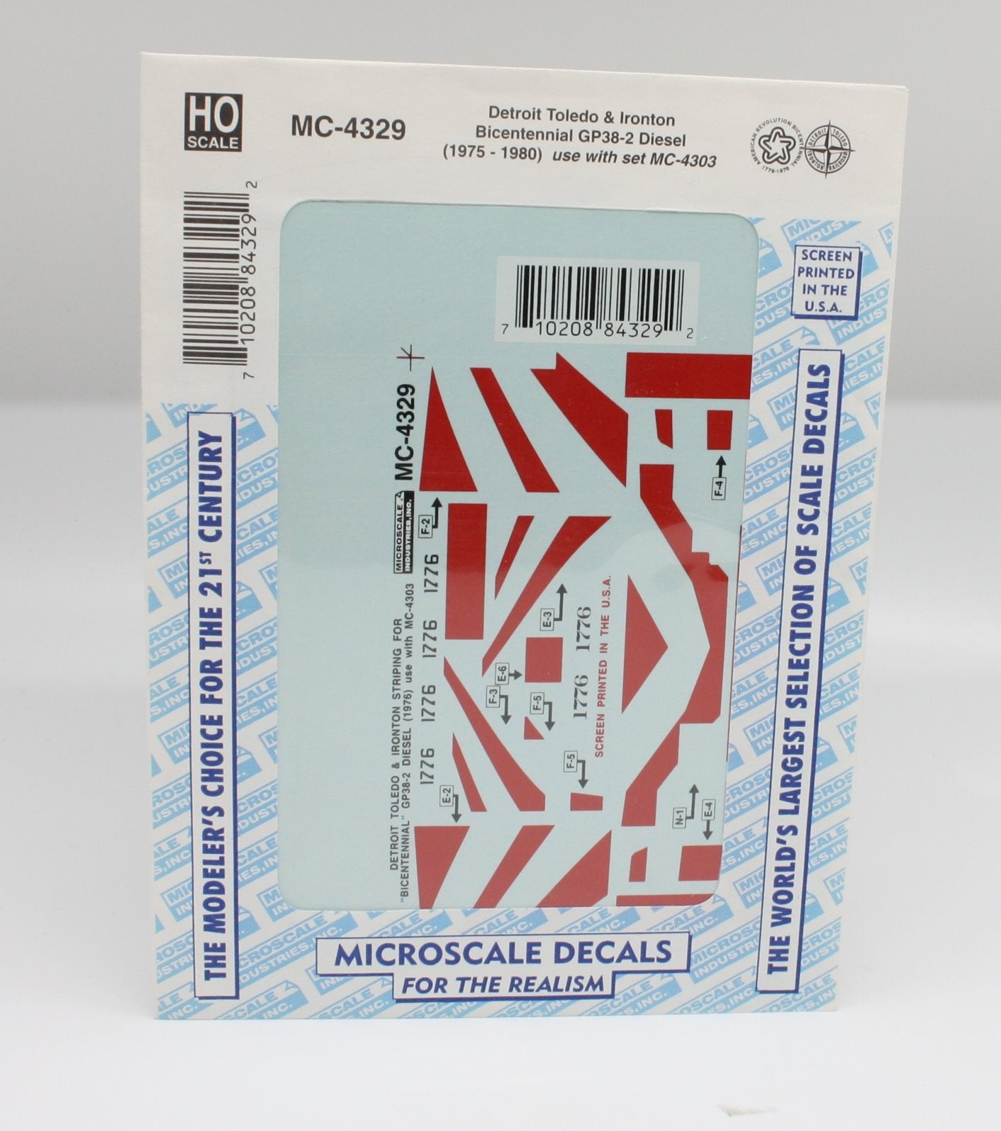 Microscale MC-4329 HO DT&I Bicentennial GP38-2 Diesel Decal Sheet