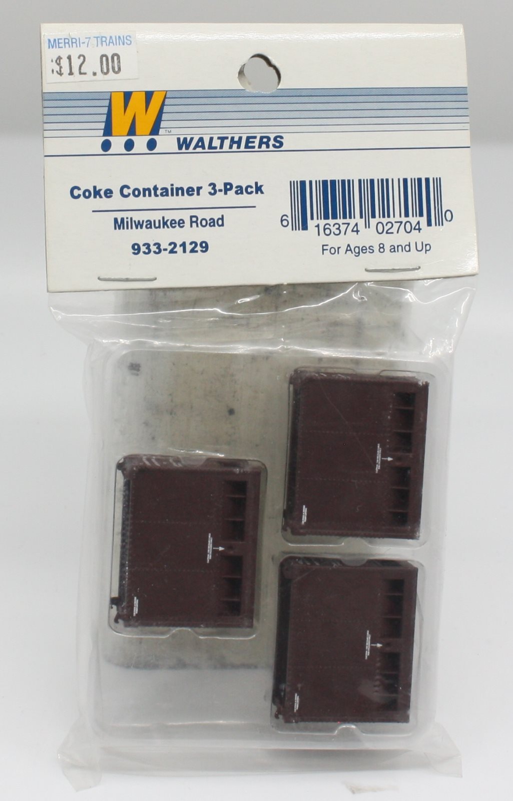 Walthers 933-2129 HO Coke Container 3-Pack (Milwaukee Road)