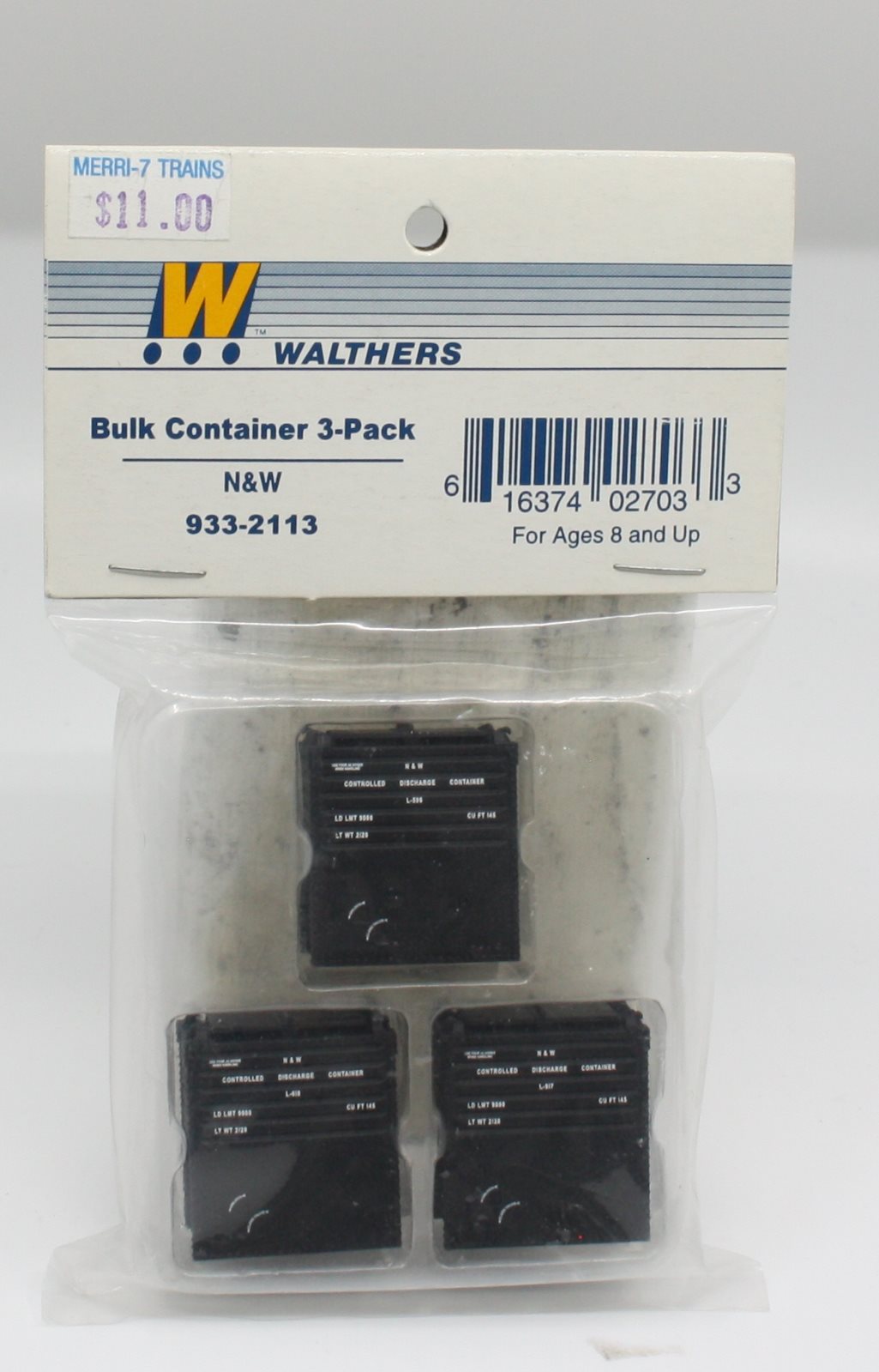 Walthers 933-2113 HO N&W Bulk Containers (Pack of 3)