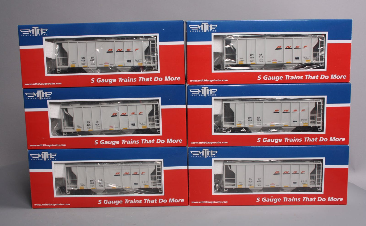 MTH 35-70003 S Burlington Northern Santa Fe PS-2 Hopper Car Set (Set of 6)