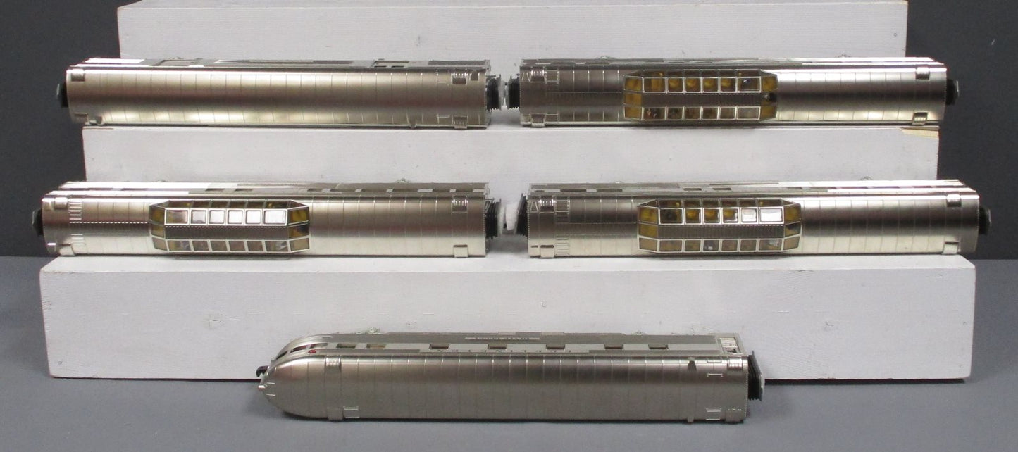 MTH 20-65133 O Burlington 70' Streamlined Ribbed Sided Passenger Set (Set of 5)