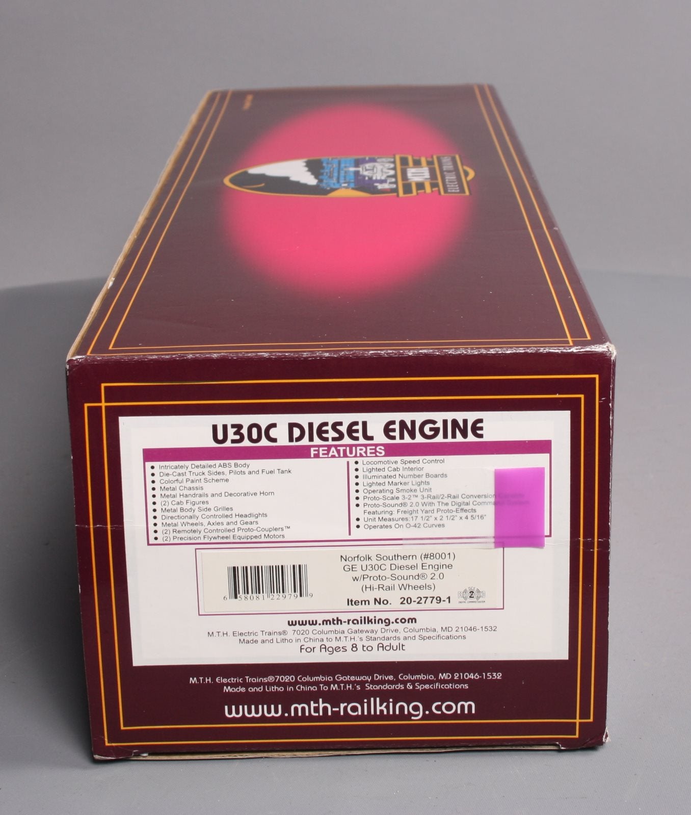 MTH 20-2779-1 Norfolk Southern GE U30C Diesel Engine w/PS 2.0 #8001