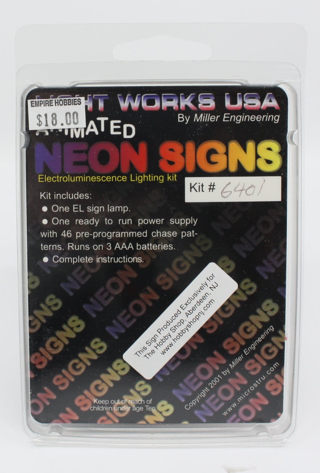 Miller Engineering 6401 Animated Neon Signs