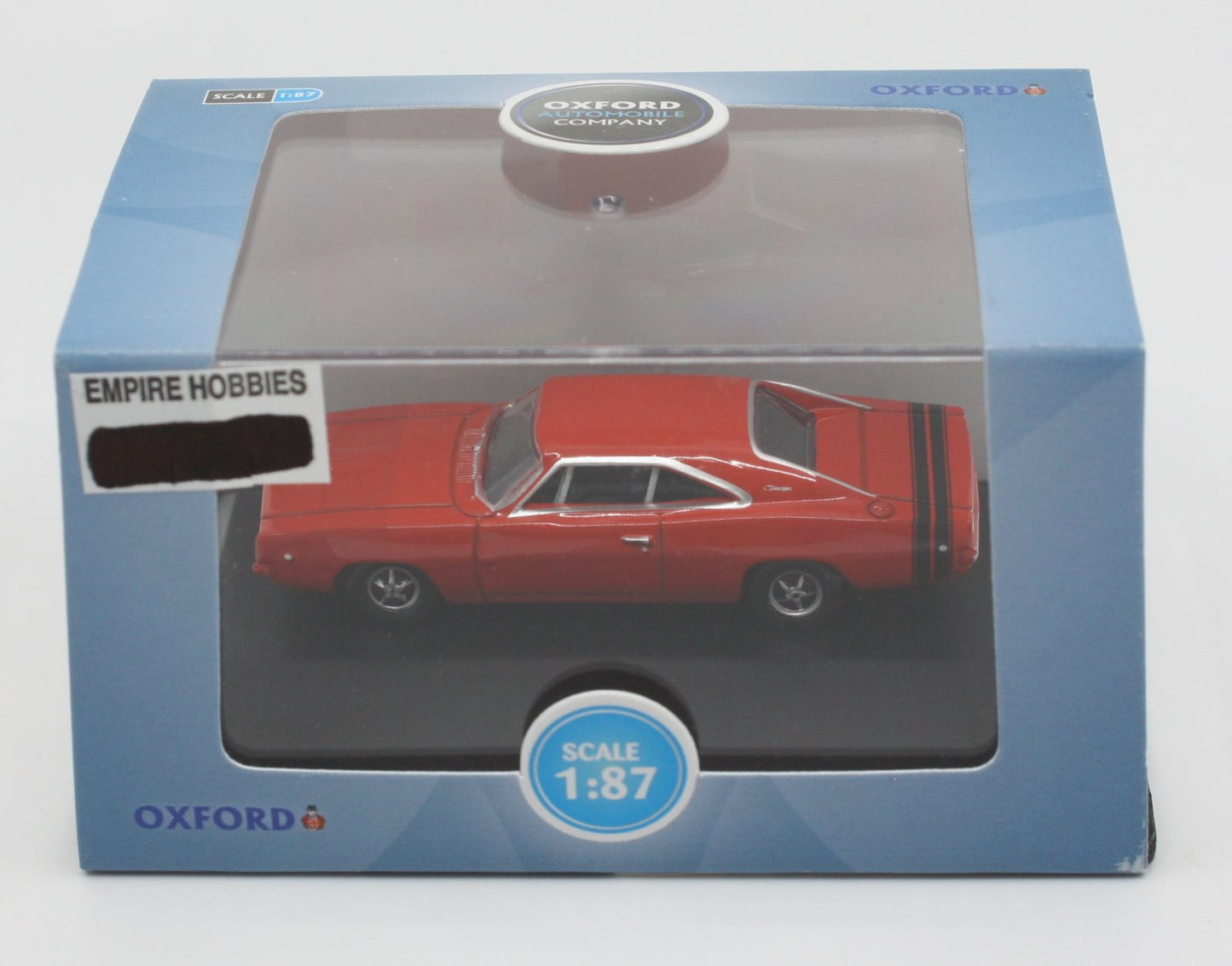 Oxford Diecast 87DC68001 Red '68 Dodge Charger red Car