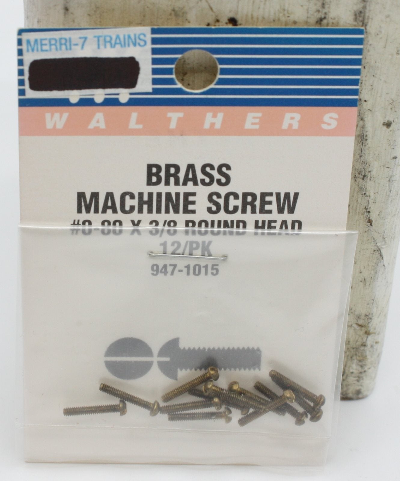 Walthers 947-1015 HO Brass Machine Screw #0-80 X 3/8 Round Head (Pack of 12)
