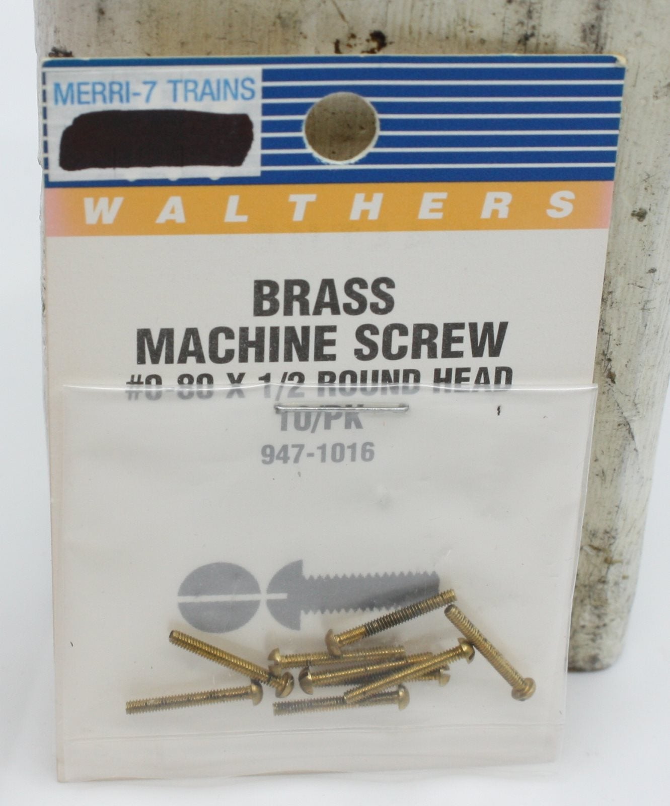 Walthers 947-1016 HO Brass Machine Screw #0-80 X 1/2 Round Head (Pack of 10)
