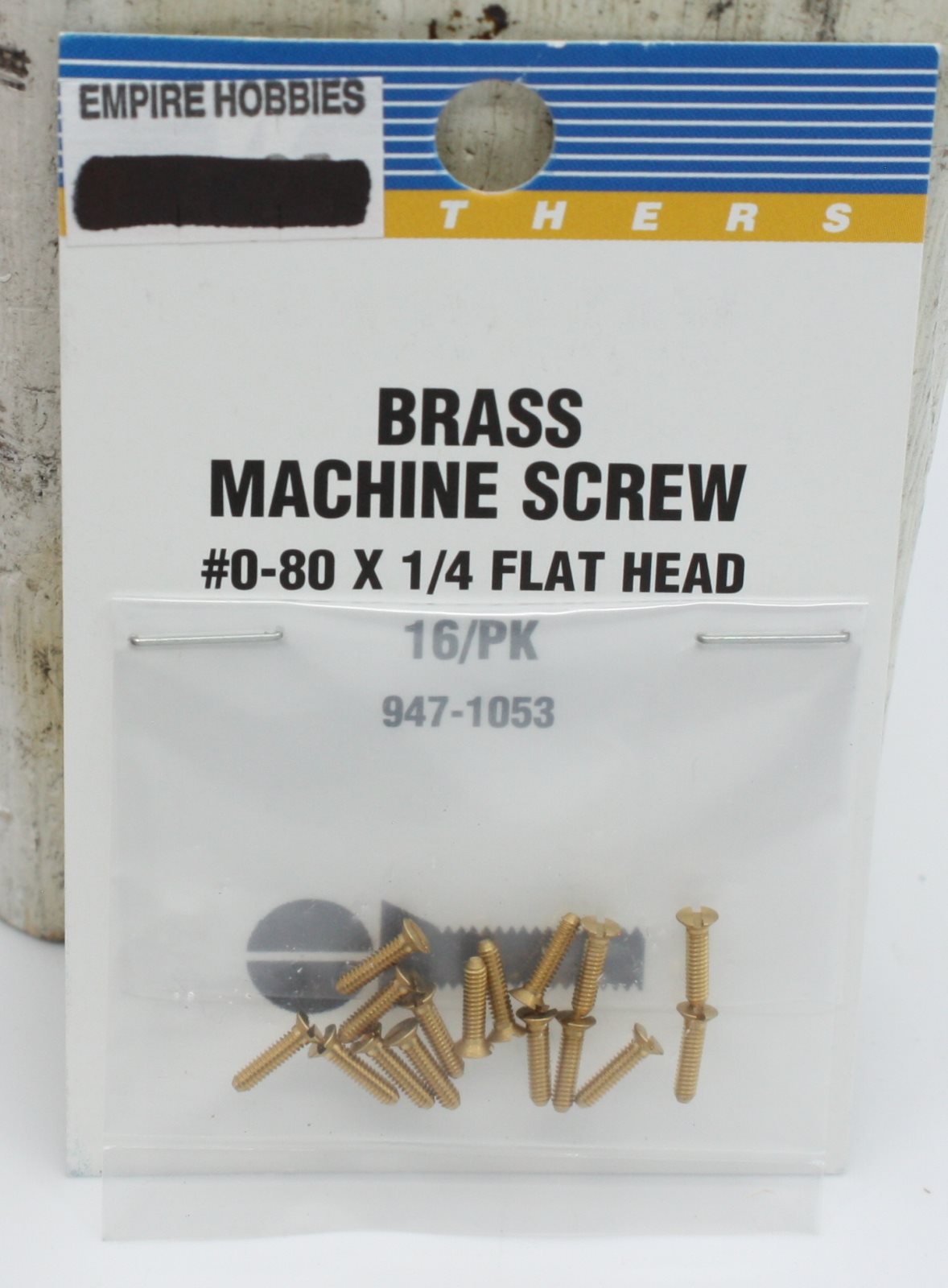 Walthers 947-1053 0-80 1/4" Brass  Flat Head Machine Screw (Pack of 16)