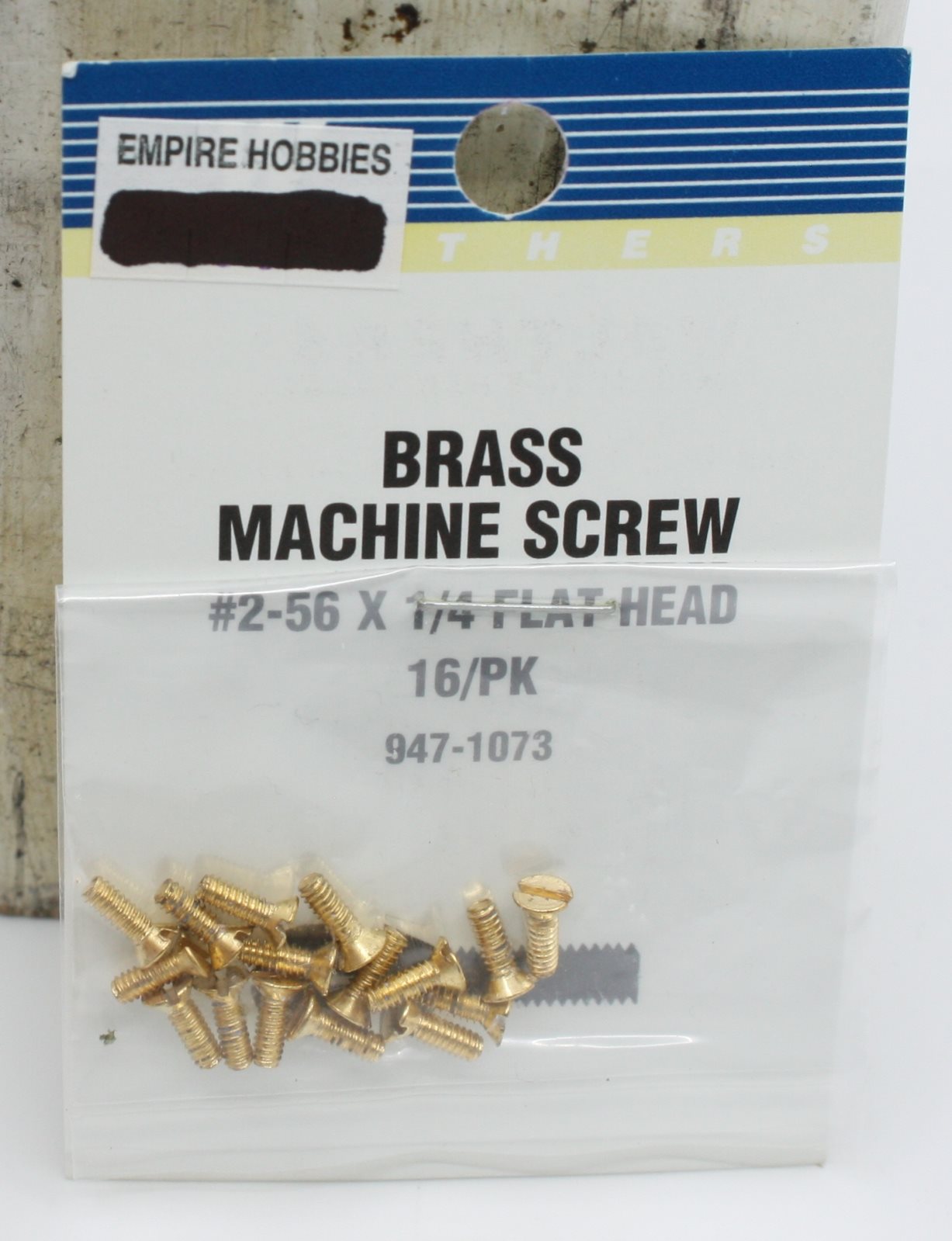 Walthers 947-1073 2-56 1/4 Brass Flat Head Machine Screw (Pack of 16)