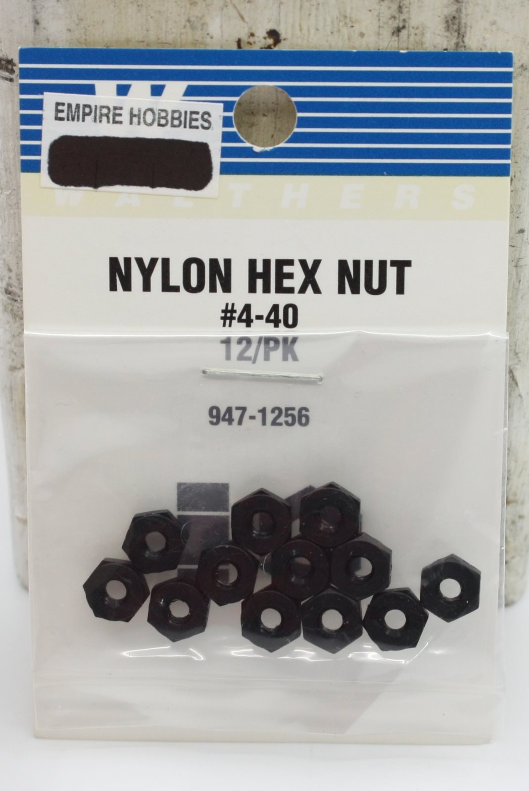 Walthers 947-1256 HO Nylon Hex Nut #4-40 (Pack of 12)