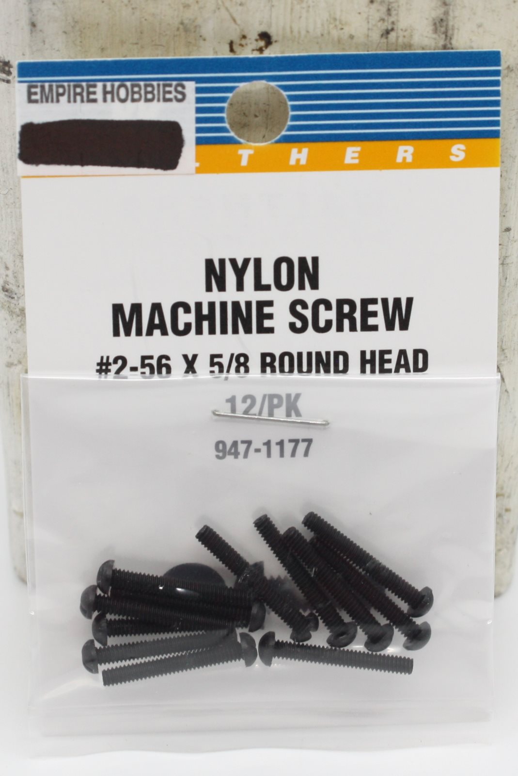Walthers 947-1177 2-56 5/8 Round Head Nylon Machine Screw (Pack of 12)