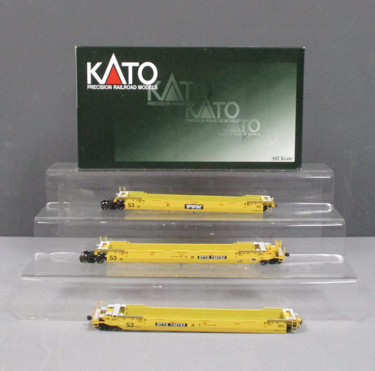 Kato 30-9015 HO TTX Gunderson MAXI-IV Double Stack Car #732753 (Pack of 3)
