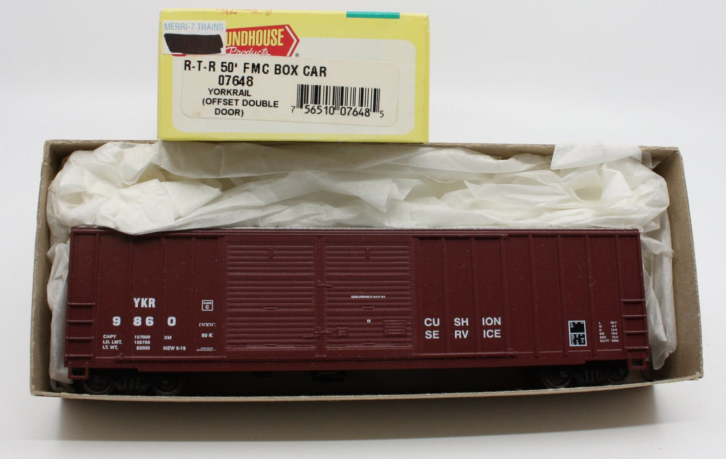 Roundhouse 07648 HO Yorkrail 50' FMC Offset Double Door Boxcar #9860 R-T-R