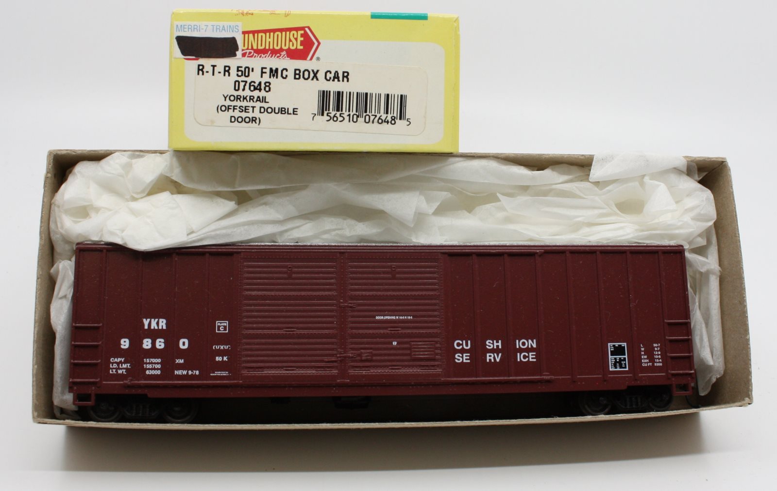 Roundhouse 07648 HO Yorkrail 50' FMC Offset Double Door Boxcar #9860 R-T-R