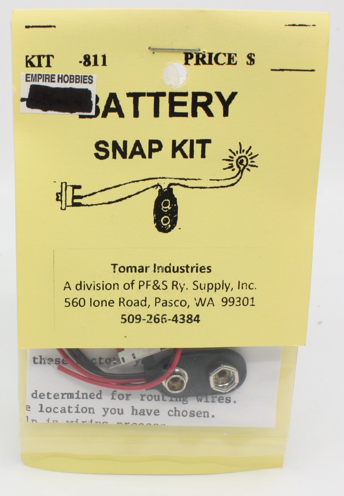 Tomar Industries 811 HO Battery Snap Kit