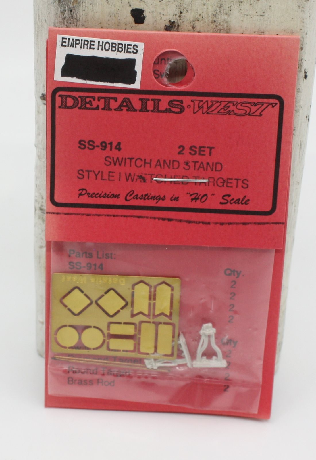 Details West 914 HO Scale Switch Stands Style #1 w/ Etched Targets (Pack of 2)