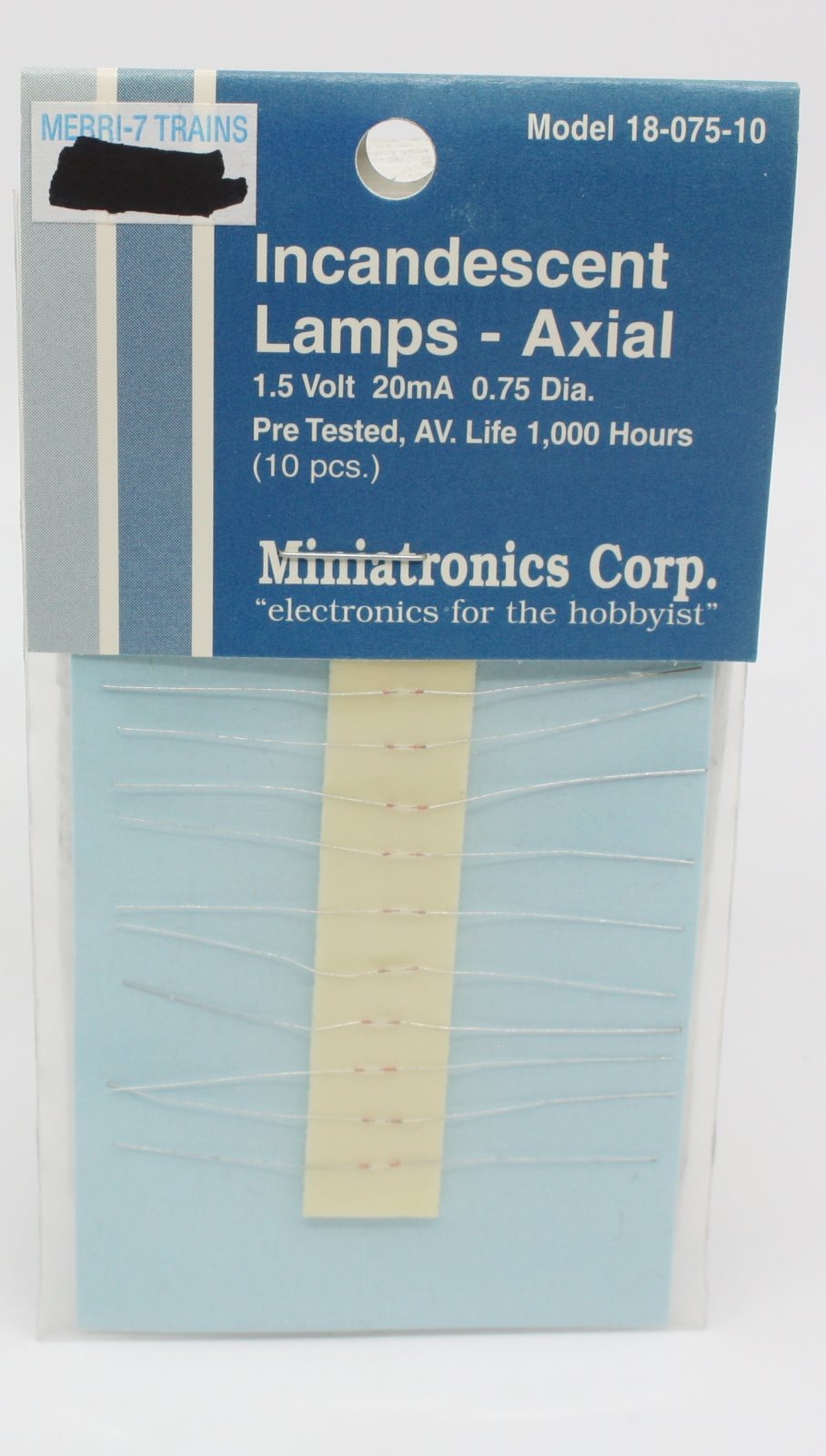 Miniatronics 18-075-10 1.5V Clear Incandescent Light Bulb - Axial (Pack of 10)