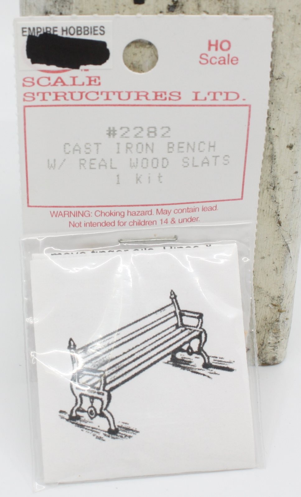 Scale Structures 2282 HO Cast Iron Bench with Real Wooden Slats (Pack of 2)