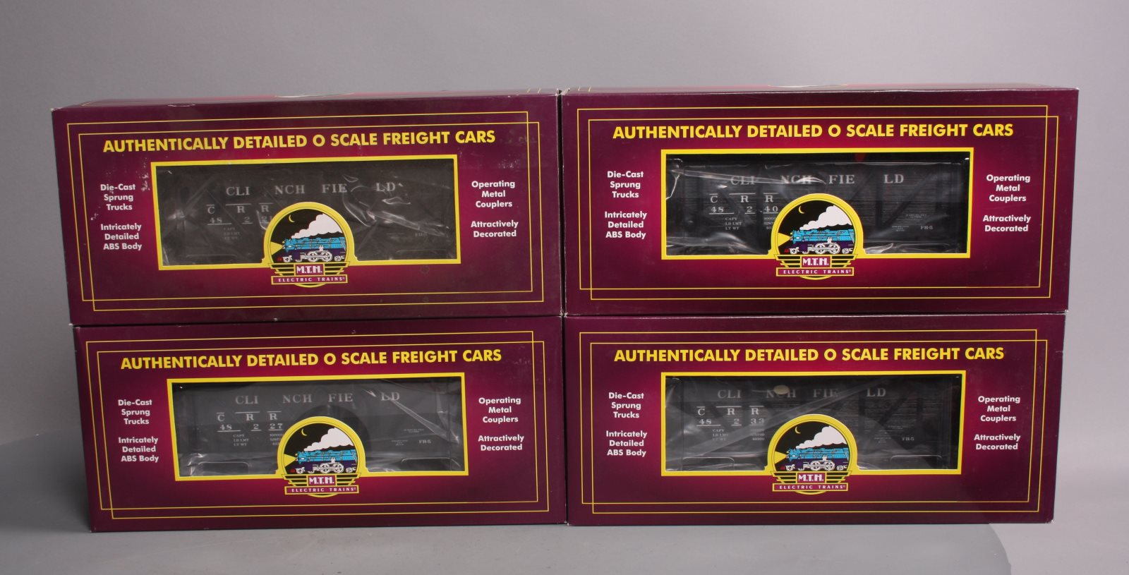 MTH 20-90621 O Clinchfield CRR 34' Composite Hopper Car w Coal Load 4-Car Set