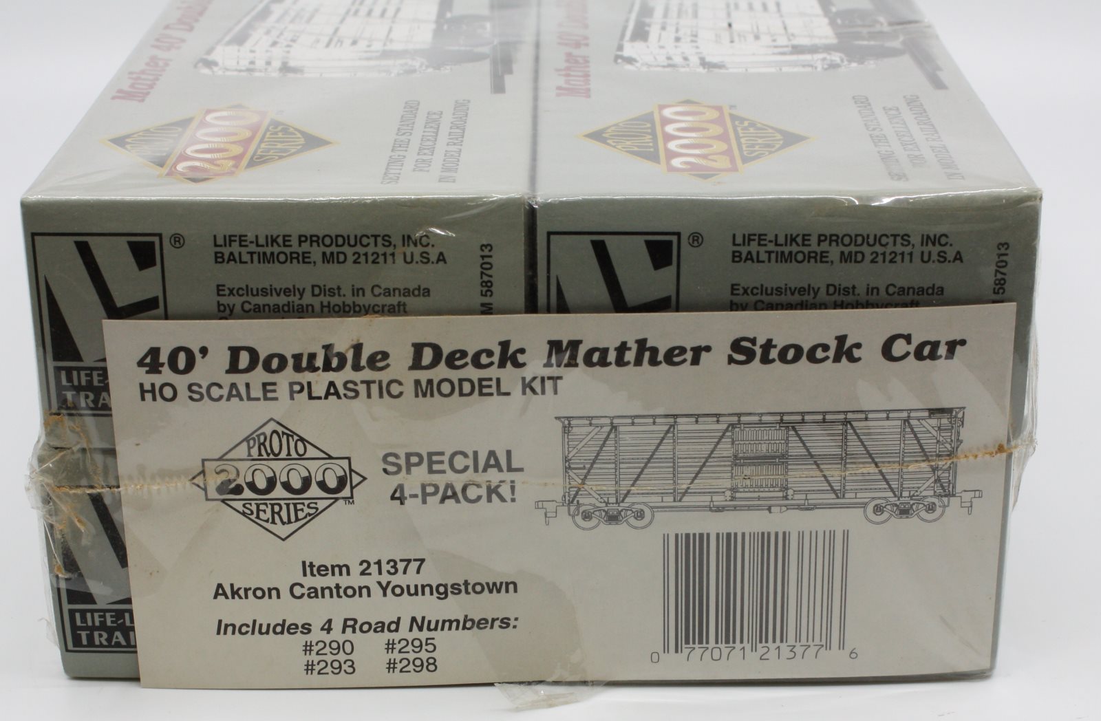 Proto 2000 21377 HO Akron Canton 40' Double Deck Stock Car Kits (Pack of 4)