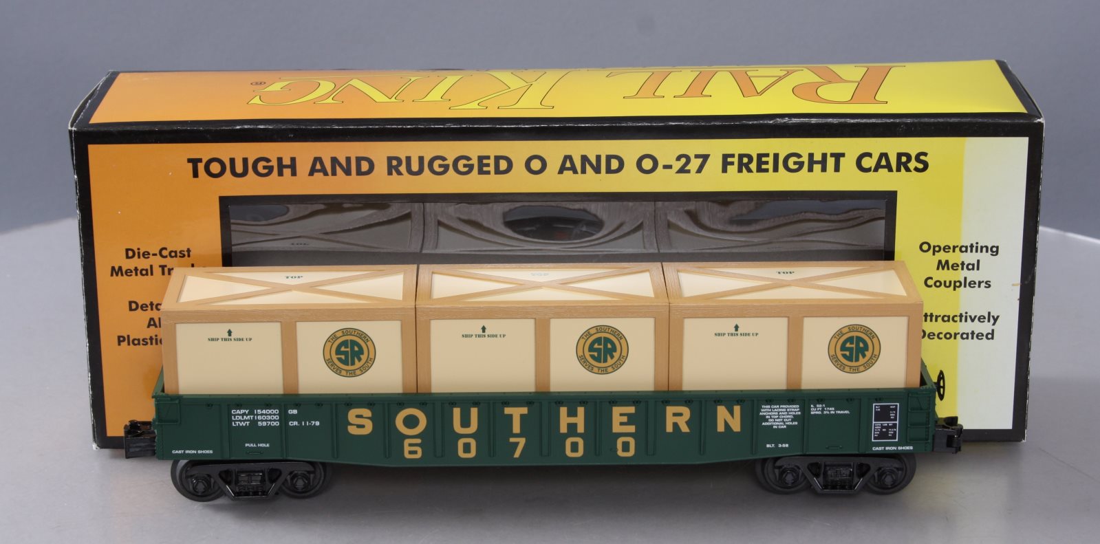 MTH 30-72093 O Gauge Southern Gondola #60700 with Crates