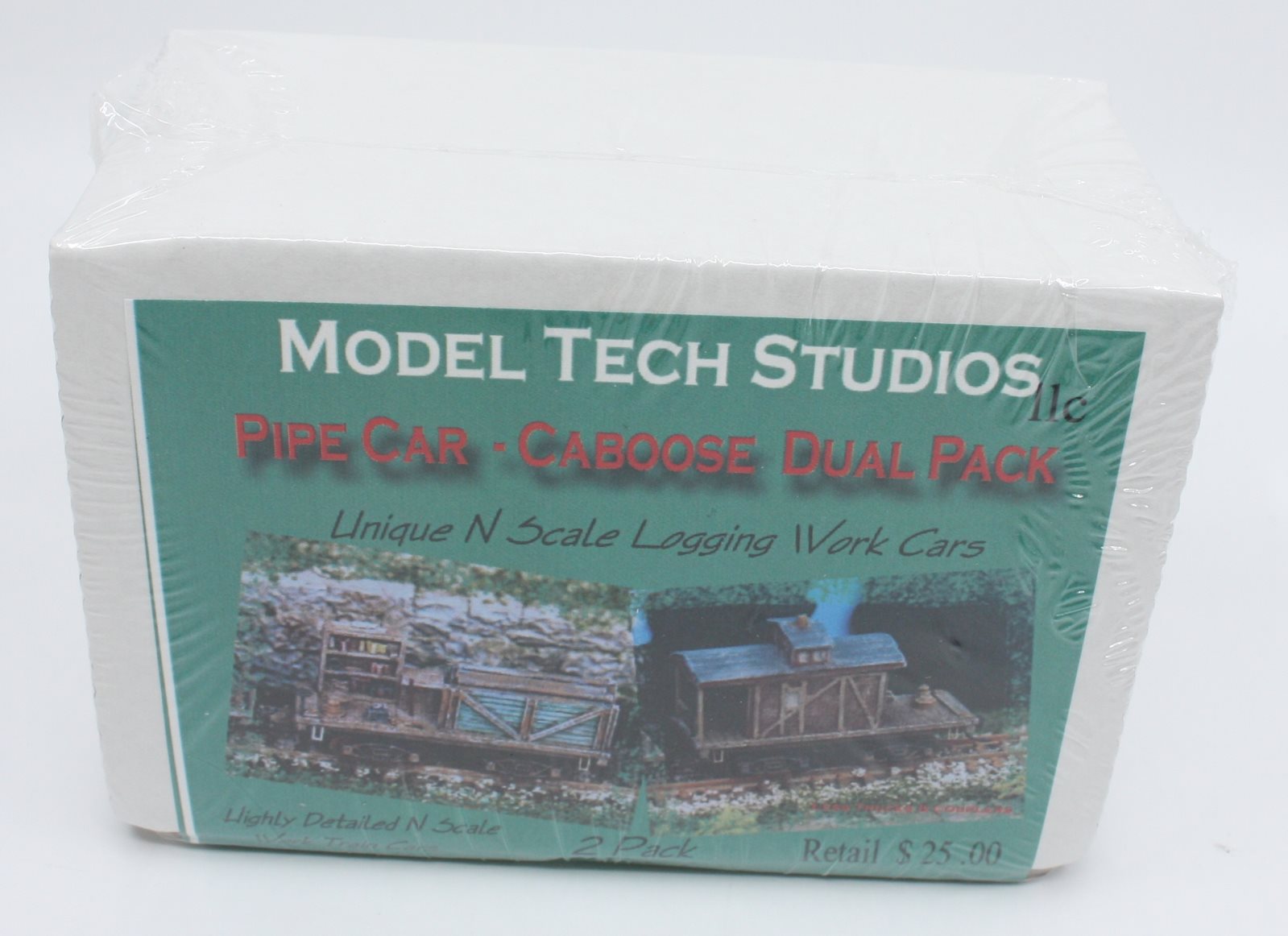 Model Tech Studios JN1038 N Scale Pipe Car & Caboose Car Kits (Set of 2)