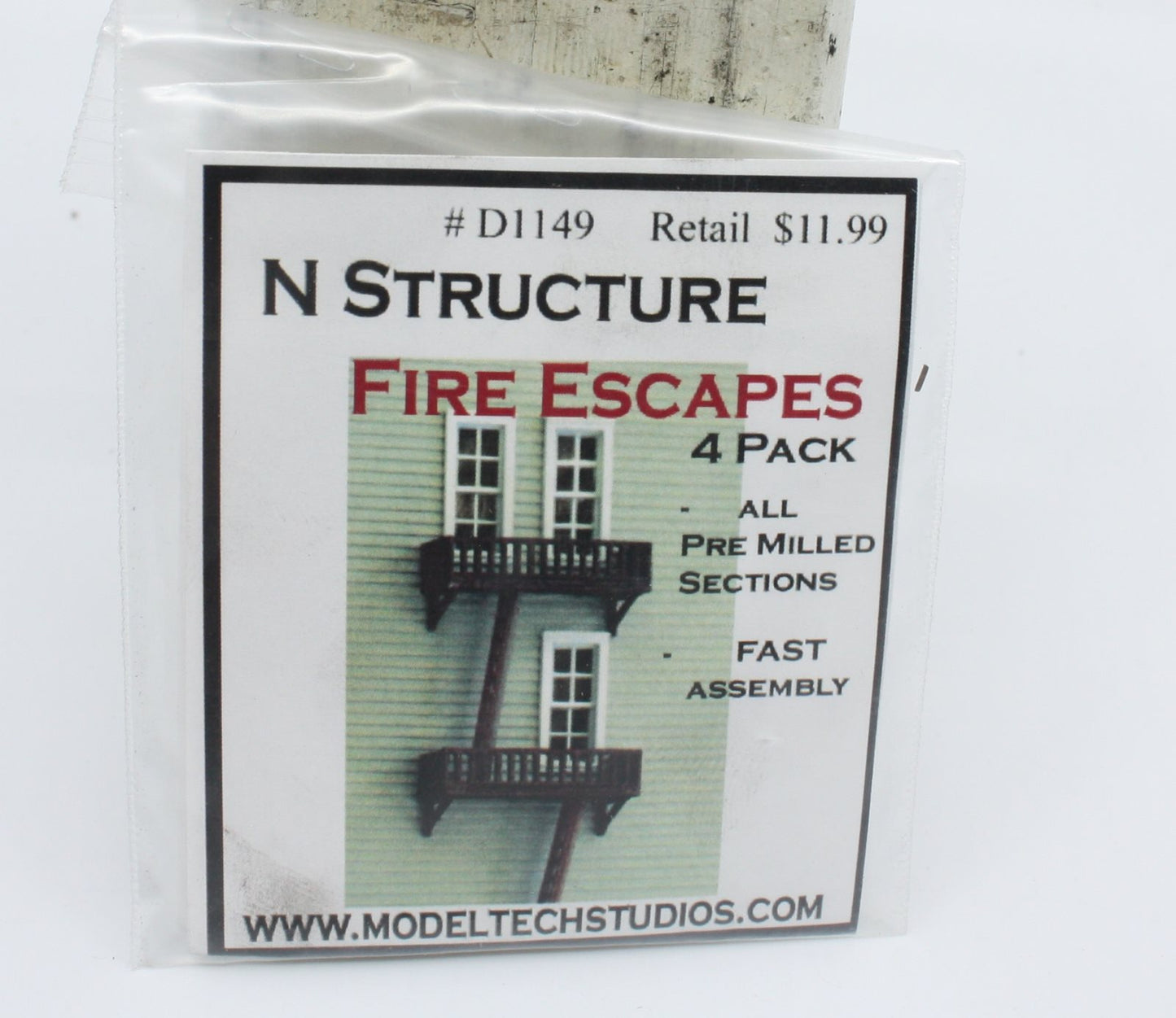 Model Tech Studios D1149 N Scale Fire Escapes (Pack of 4)