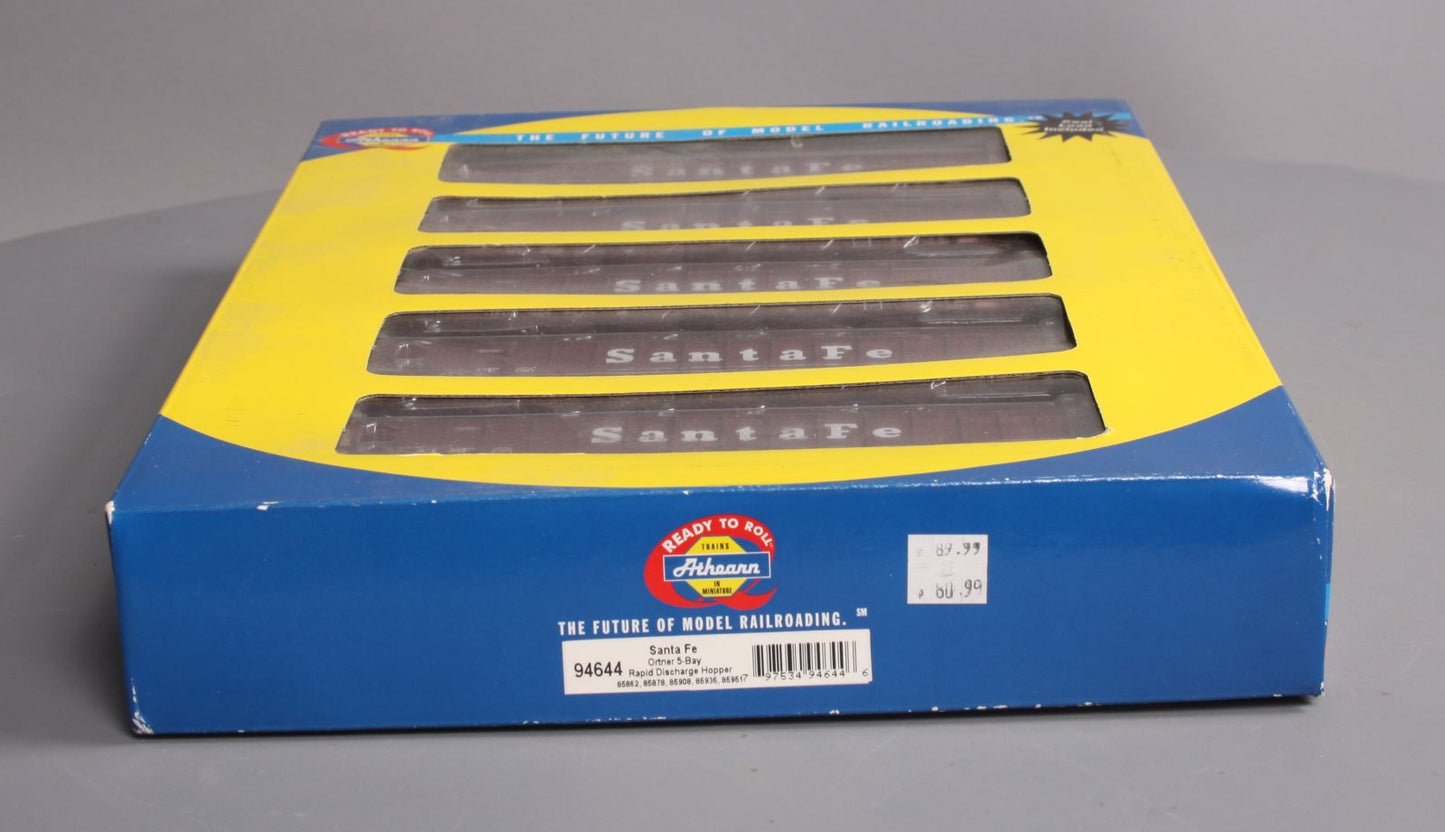 Athearn 94644 HO Scale Santa Fe Ortner 5-Bay Rapid Discharge Hopper (Pack of 5)