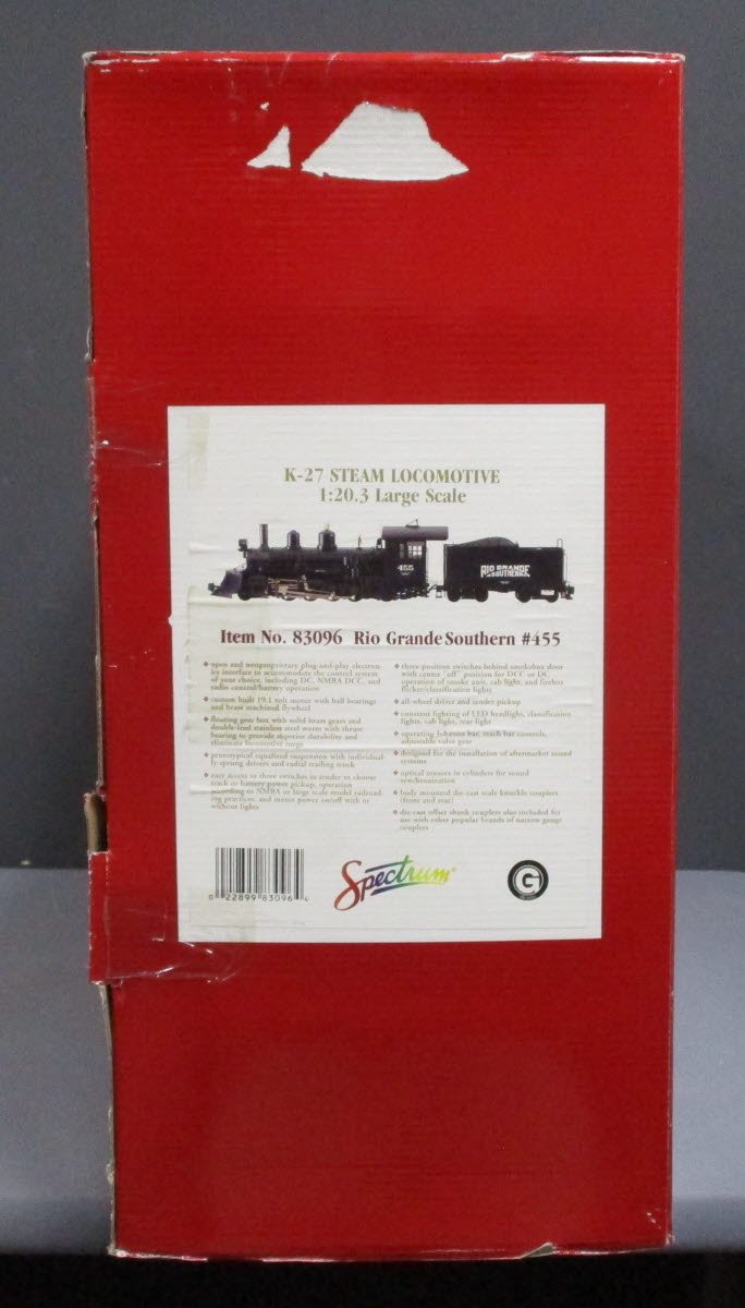 Bachmann Spectrum 83096 1:20.3 Scale D&RGW K-27 Steam Loco & Tender #455