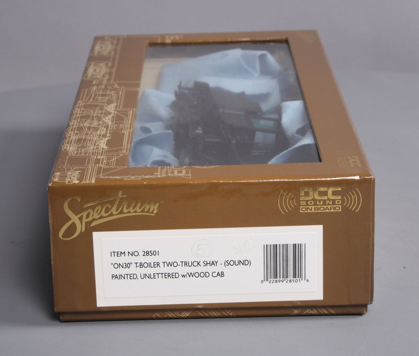 Bachmann 28501 On30 Painted & Unlettered T-Boiler Two-Truck Shay w/Sound & DCC