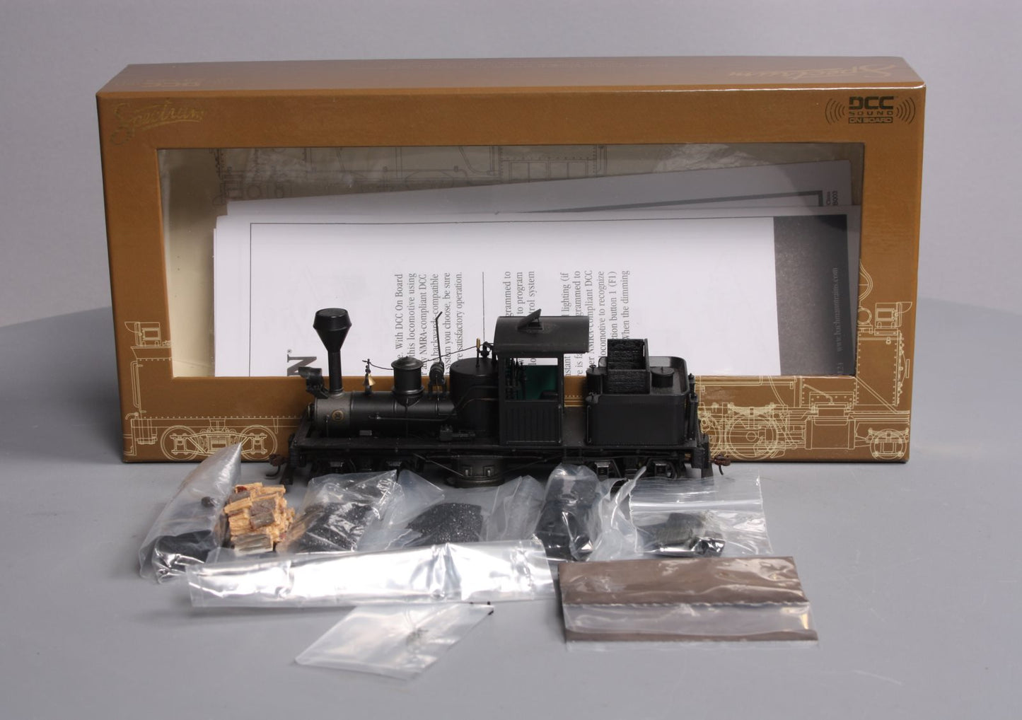 Bachmann 28501 On30 Painted & Unlettered T-Boiler Two-Truck Shay w/Sound & DCC