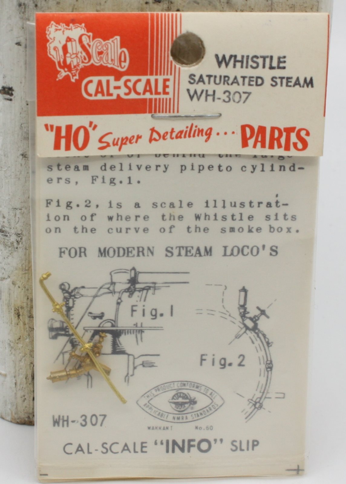 Cal Scale 190-307 HO Steam Locomotive Brass Whistle Saturated Steam With Pipe