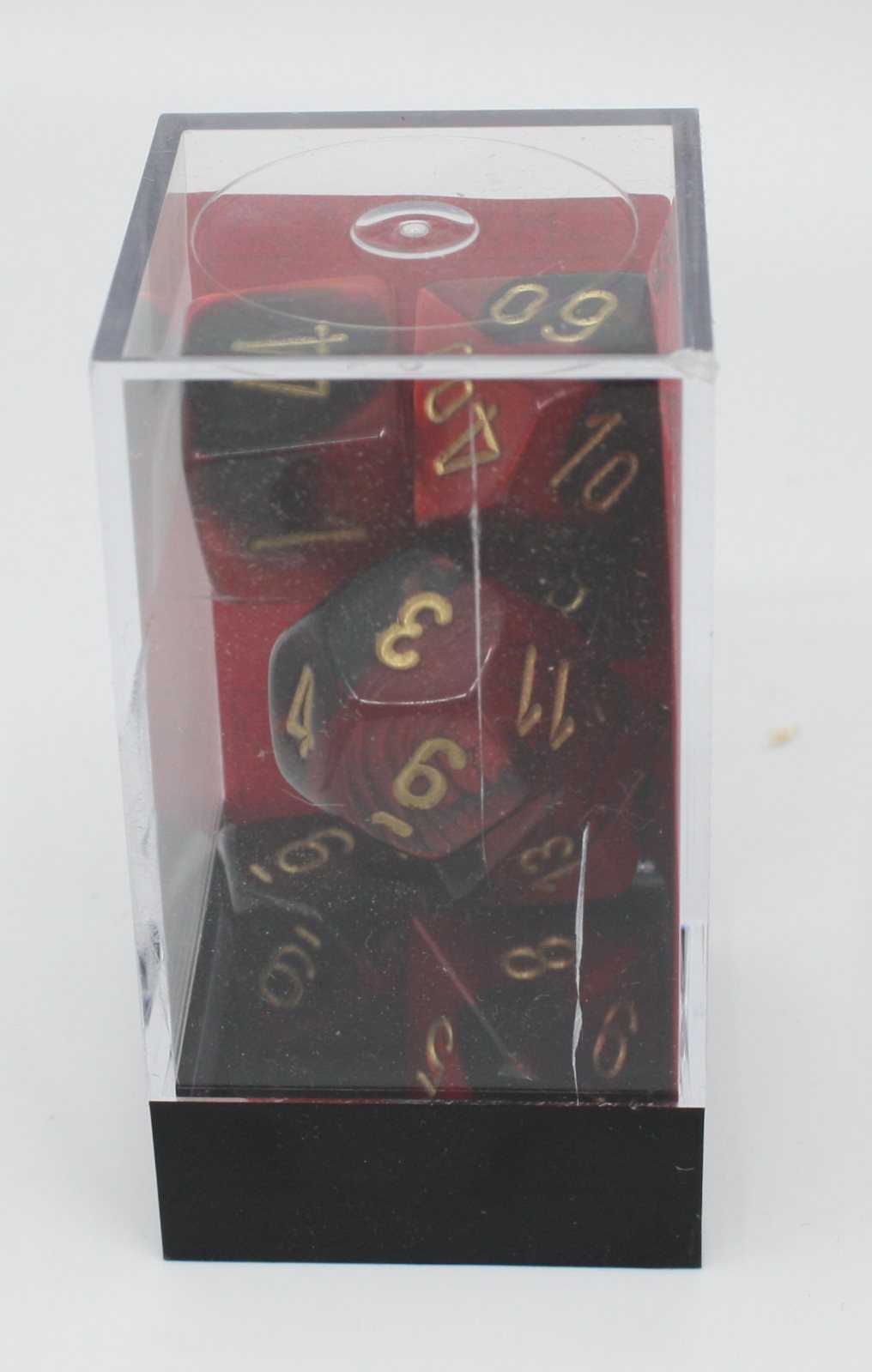 Chessex 26433 Gemini Black/Red/Gold Polyhedral 7-Die Set