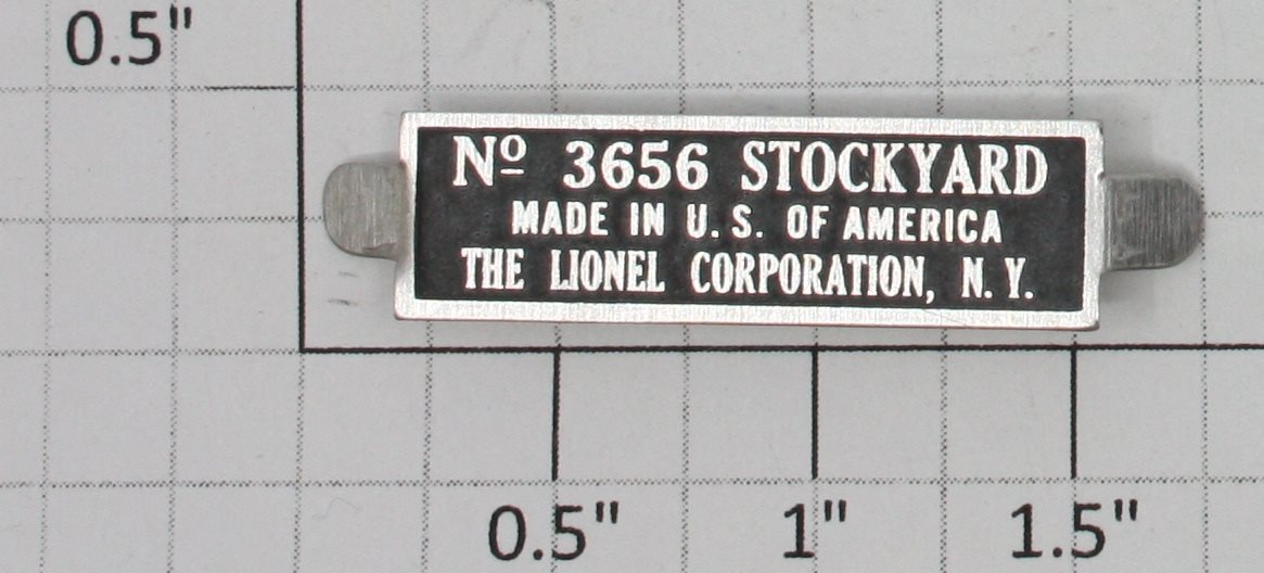 Lionel 3656-90 Cattle Pen Nameplate
