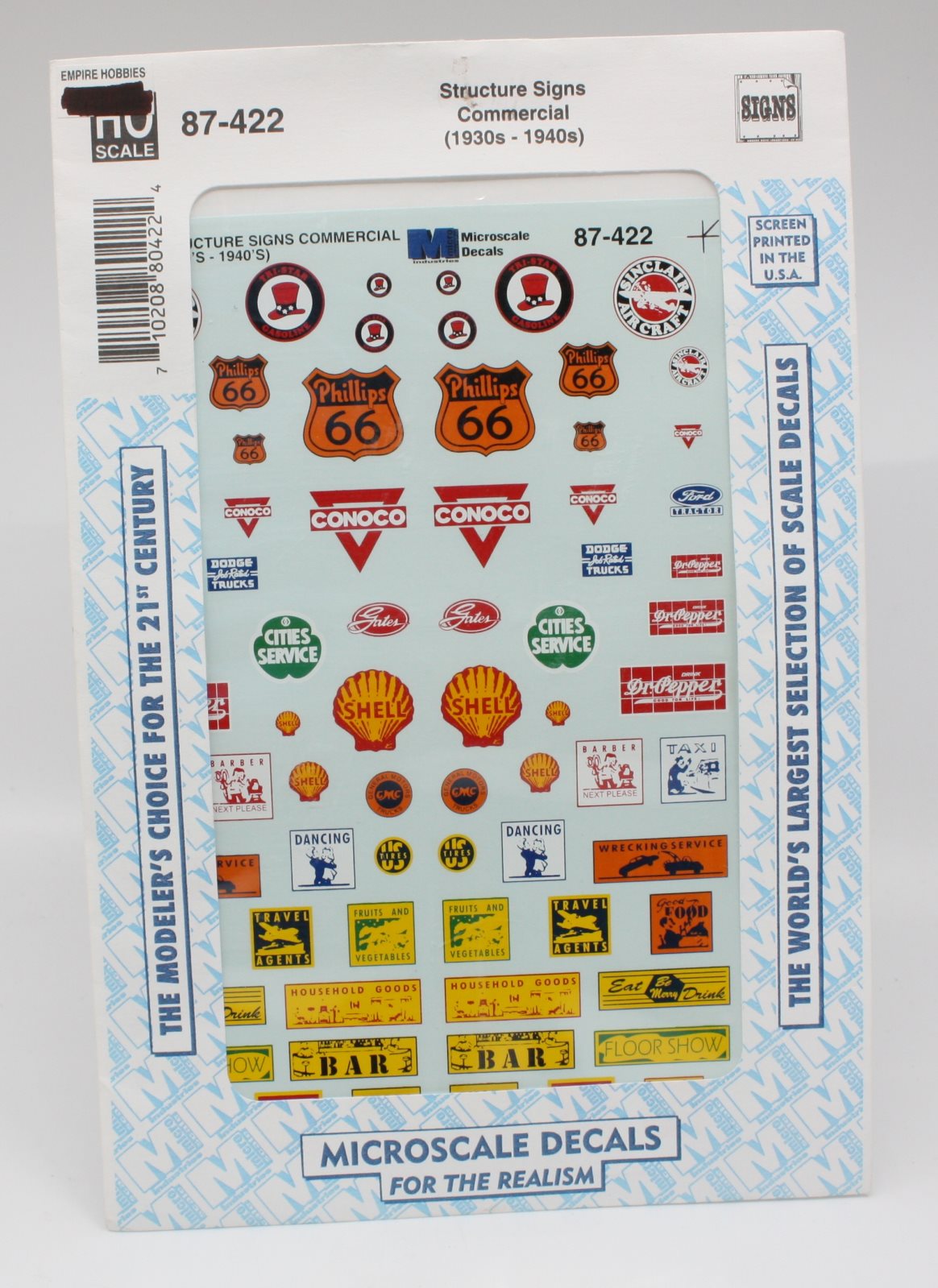 Microscale 87-422 HO 1930-1940 Commercial Structure Signs Decal Sheet