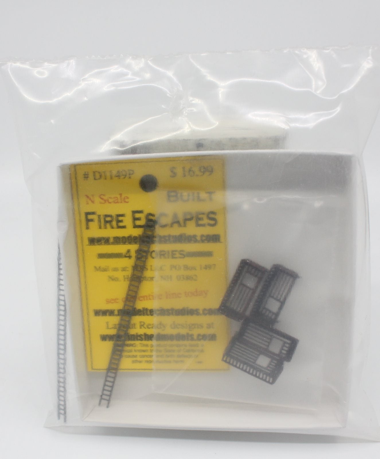 Model Tech Studios D1149P N Scale Fire Escapes 4 Stories