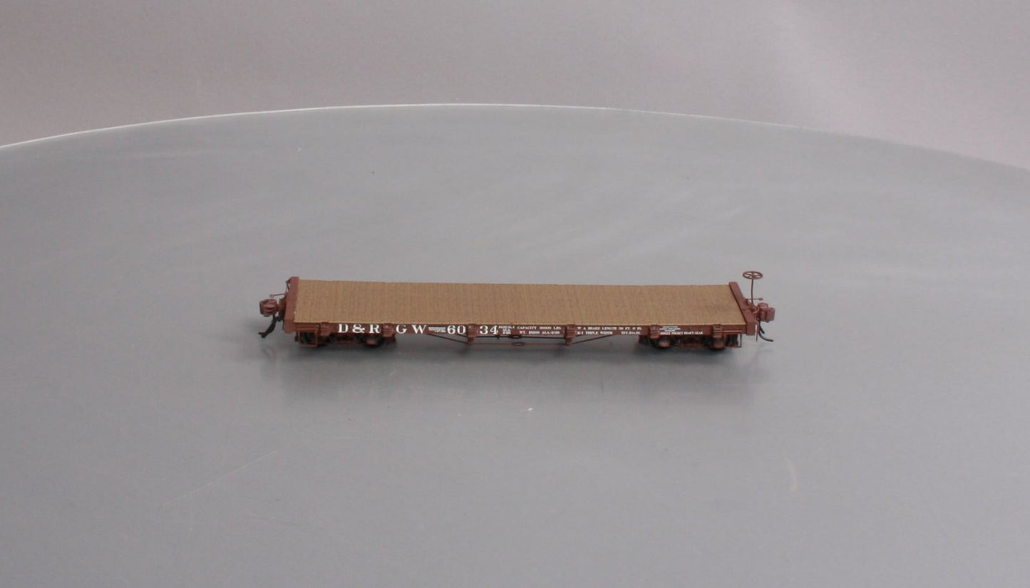 San Juan Car Co On3 D&RGW 6000 Series Flatcar w/o Model "A" Truck #6034