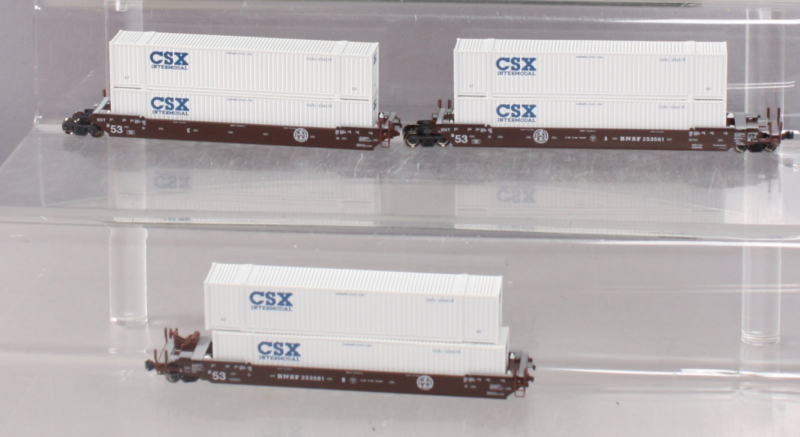 Kato 106-6126 N Scale BNSF Well Car with 6 Containers