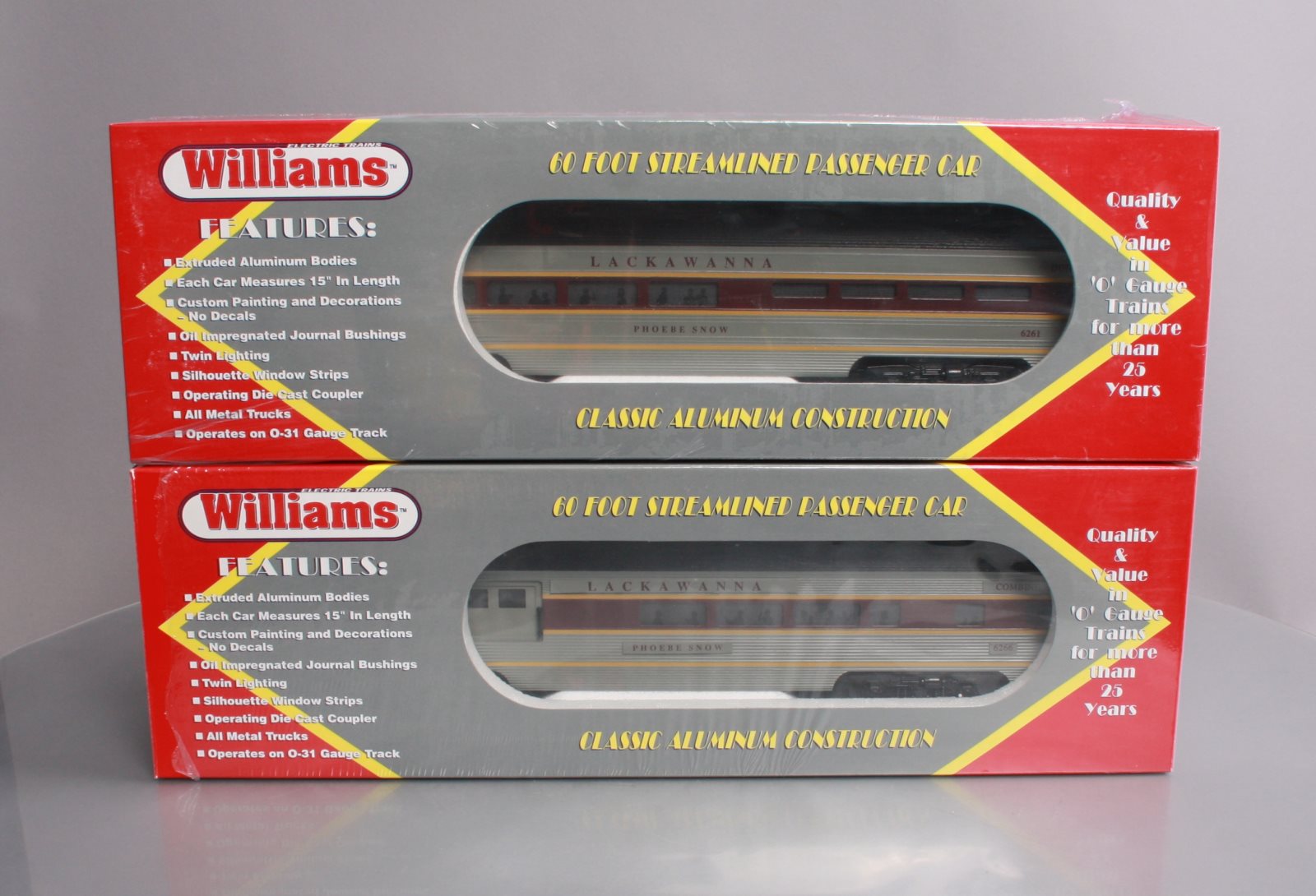 Williams 43015 Lackawanna 60 Ft. Streamline Passenger 2-Pack